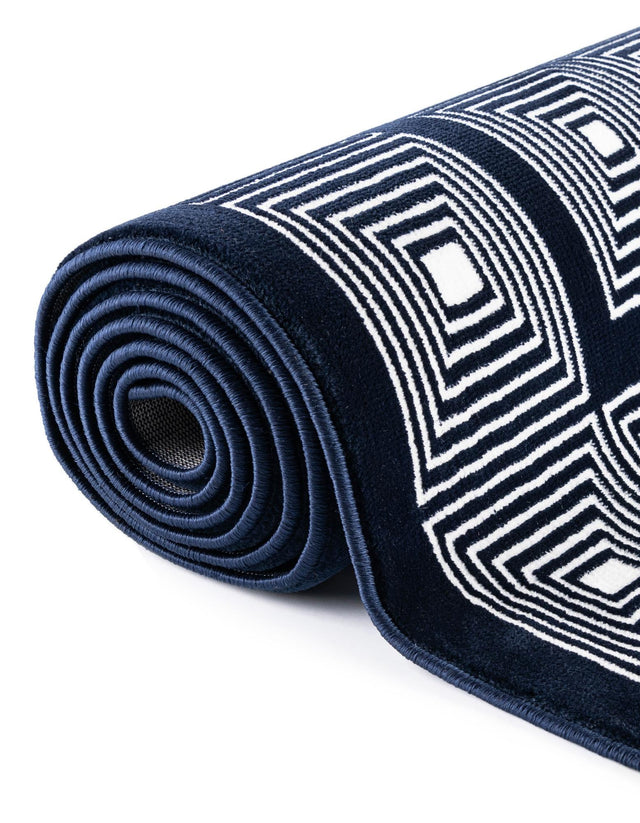 Midnight Blue 7' 10 x 10' Aakaar Rectangle Area Rug 85% Polypropylene & 15% Chenille Living Room Bedroom Carpet for Sale at Rug Engine