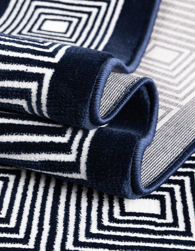 Midnight Blue 5' 3 x 8' Aakaar Rectangle Area Rug 85% Polypropylene & 15% Chenille Living Room Bedroom Carpet for Sale at Rug Engine