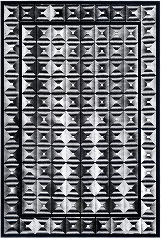 Midnight Blue 5' 3 x 8' Aakaar Rectangle Area Rug 85% Polypropylene & 15% Chenille Living Room Bedroom Carpet for Sale at Rug Engine
