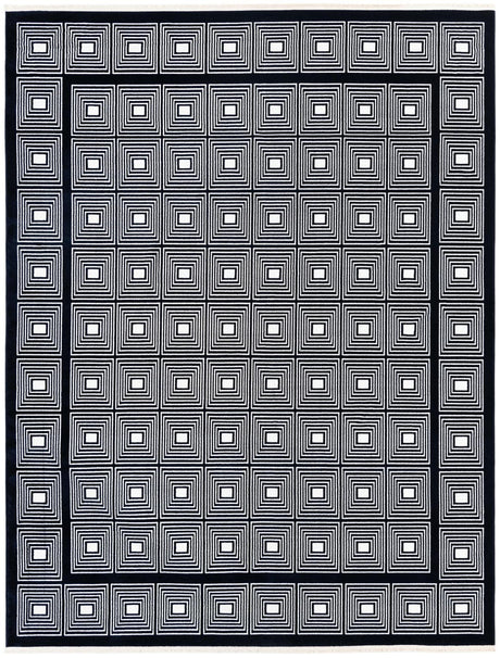 Midnight Blue 7' 10 x 10' Aakaar Rectangle Area Rug 85% Polypropylene & 15% Chenille Living Room Bedroom Carpet for Sale at Rug Engine