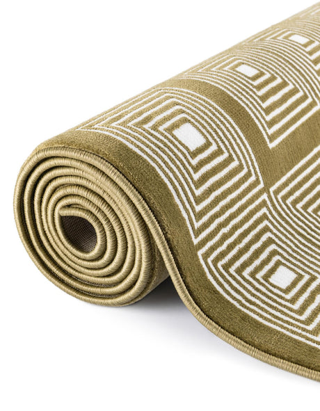 Olive Green 7' 10 x 10' Aakaar Rectangle Area Rug 85% Polypropylene & 15% Chenille Living Room Bedroom Carpet for Sale at Rug Engine