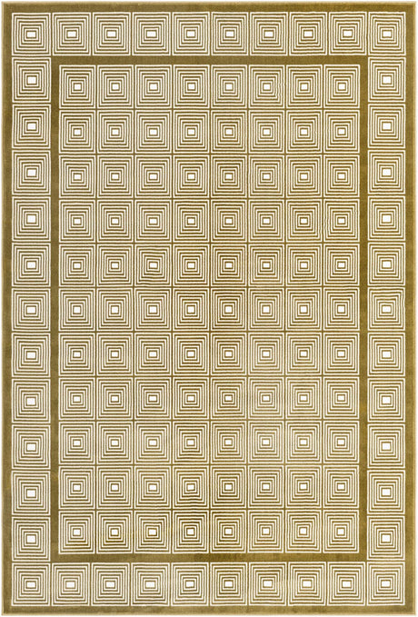 Olive Green 5' 3 x 8' Aakaar Rectangle Area Rug 85% Polypropylene & 15% Chenille Living Room Bedroom Carpet for Sale at Rug Engine