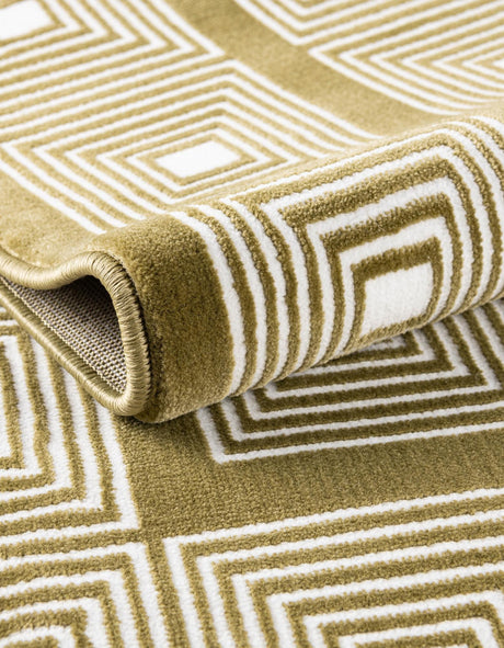 Olive Green 2' x 6' 1 Aakaar Runner Area Rug 85% Polypropylene & 15% Chenille Living Room Bedroom Carpet for Sale at Rug Engine