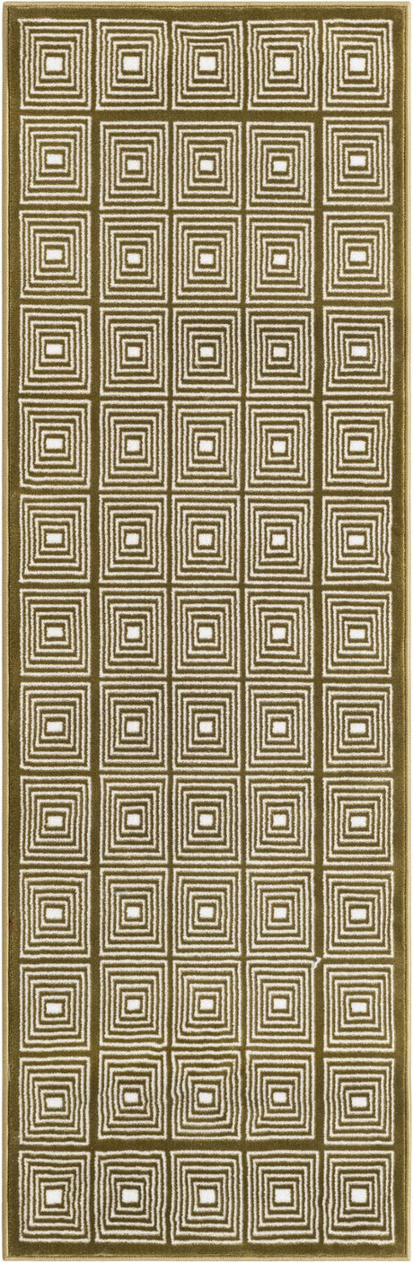 Olive Green 2' x 6' 1 Aakaar Runner Area Rug 85% Polypropylene & 15% Chenille Living Room Bedroom Carpet for Sale at Rug Engine