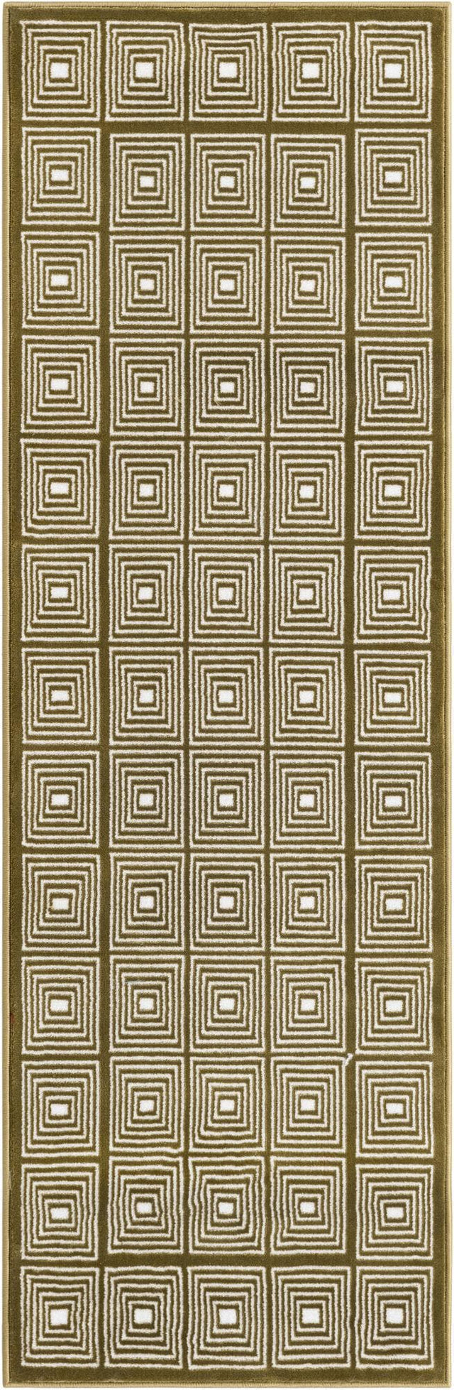 Olive Green 2' x 6' 1 Aakaar Runner Area Rug 85% Polypropylene & 15% Chenille Living Room Bedroom Carpet for Sale at Rug Engine