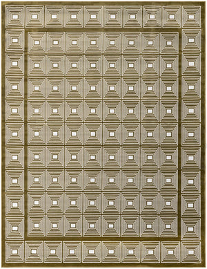 Olive Green 7' 10 x 10' Aakaar Rectangle Area Rug 85% Polypropylene & 15% Chenille Living Room Bedroom Carpet for Sale at Rug Engine