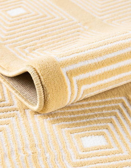 Yellow 7' 10 x 10' Aakaar Rectangle Area Rug 85% Polypropylene & 15% Chenille Living Room Bedroom Carpet for Sale at Rug Engine