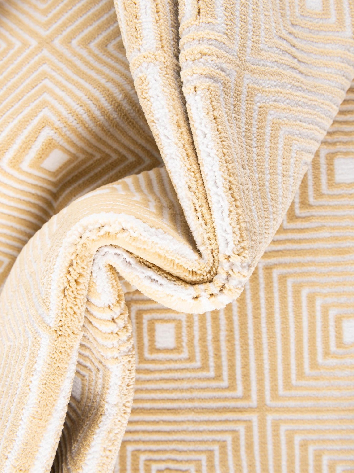 Yellow 4' 1 x 6' 1 Aakaar Rectangle Area Rug 85% Polypropylene & 15% Chenille Living Room Bedroom Carpet for Sale at Rug Engine