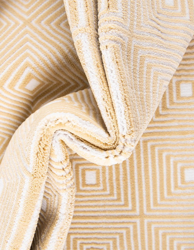 Yellow 7' 10 x 10' Aakaar Rectangle Area Rug 85% Polypropylene & 15% Chenille Living Room Bedroom Carpet for Sale at Rug Engine