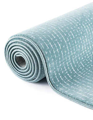 Aegean Blue 5' 3 x 8' Aakaar Rectangle Area Rug 85% Polypropylene & 15% Chenille Living Room Bedroom Carpet for Sale at Rug Engine
