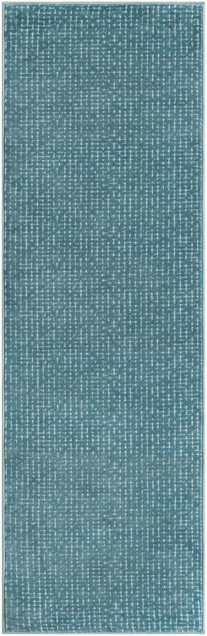 Aegean Blue 2' x 6' 1 Aakaar Runner Area Rug 85% Polypropylene & 15% Chenille Living Room Bedroom Carpet for Sale at Rug Engine