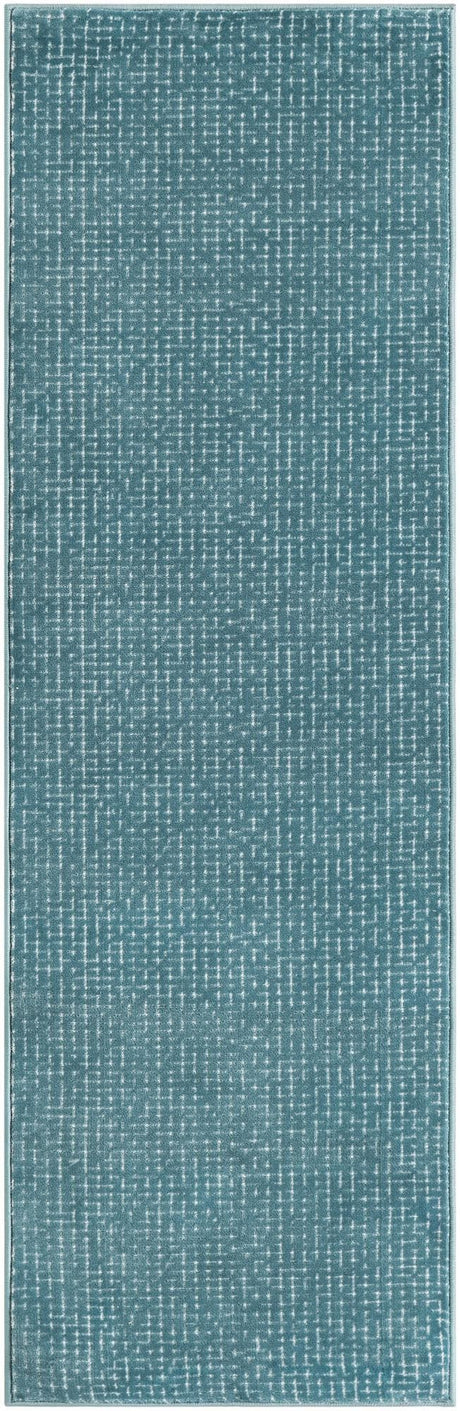 Aegean Blue 2' x 6' 1 Aakaar Runner Area Rug 85% Polypropylene & 15% Chenille Living Room Bedroom Carpet for Sale at Rug Engine