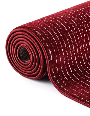 Burgundy Red 4' 1 x 6' 1 Aakaar Rectangle Area Rug 85% Polypropylene & 15% Chenille Living Room Bedroom Carpet for Sale at Rug Engine