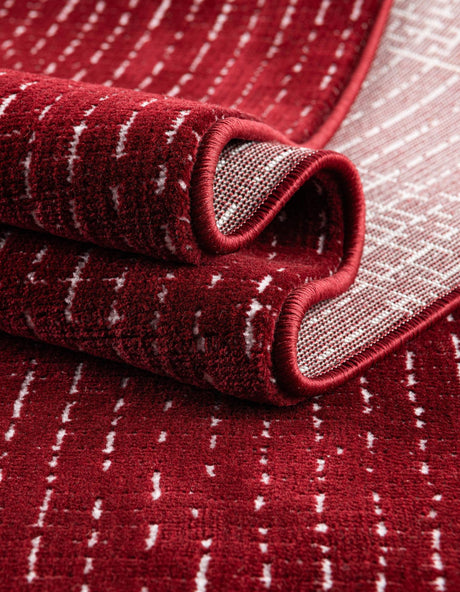 Burgundy Red 7' 10 x 10' Aakaar Rectangle Area Rug 85% Polypropylene & 15% Chenille Living Room Bedroom Carpet for Sale at Rug Engine