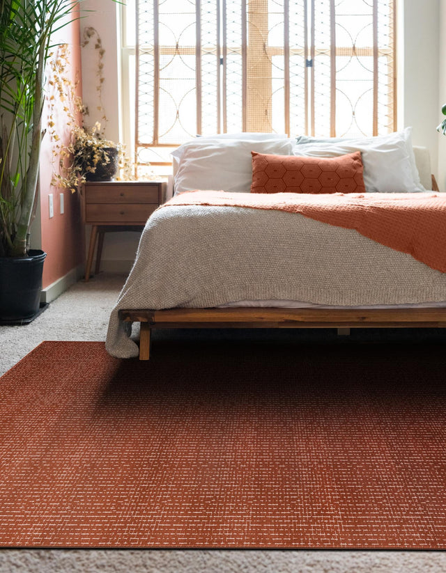 Dusty Pink 7' 10 x 10' Aakaar Rectangle Area Rug 85% Polypropylene & 15% Chenille Living Room Bedroom Carpet for Sale at Rug Engine