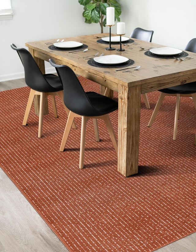 Dusty Pink 5' 3 x 8' Aakaar Rectangle Area Rug 85% Polypropylene & 15% Chenille Living Room Bedroom Carpet for Sale at Rug Engine