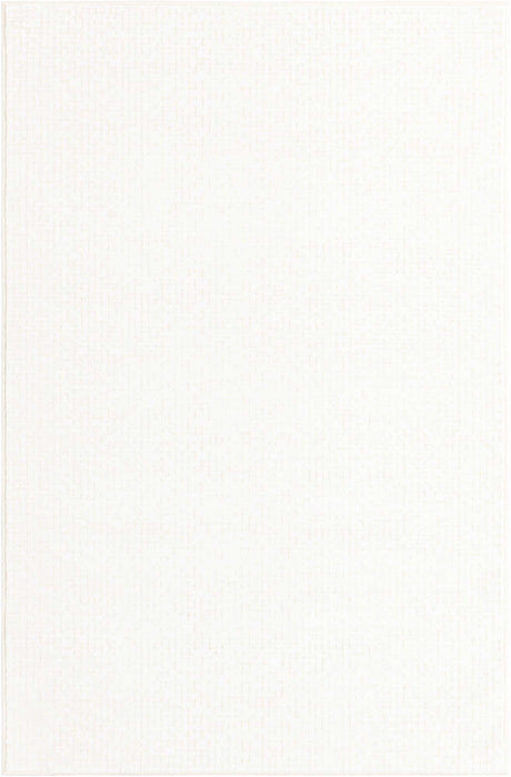 Ivory White 4' 1 x 6' 1 Aakaar Rectangle Area Rug 85% Polypropylene & 15% Chenille Living Room Bedroom Carpet for Sale at Rug Engine