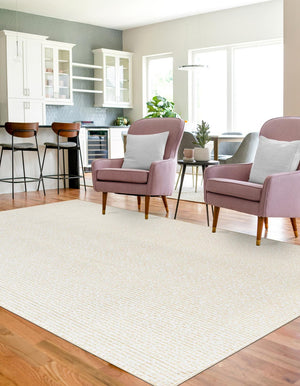 Ivory White 4' 1 x 6' 1 Aakaar Rectangle Area Rug 85% Polypropylene & 15% Chenille Living Room Bedroom Carpet for Sale at Rug Engine