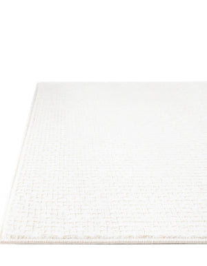 Ivory White 4' 1 x 6' 1 Aakaar Rectangle Area Rug 85% Polypropylene & 15% Chenille Living Room Bedroom Carpet for Sale at Rug Engine