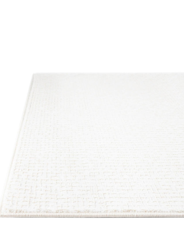 Ivory White 4' 1 x 6' 1 Aakaar Rectangle Area Rug 85% Polypropylene & 15% Chenille Living Room Bedroom Carpet for Sale at Rug Engine