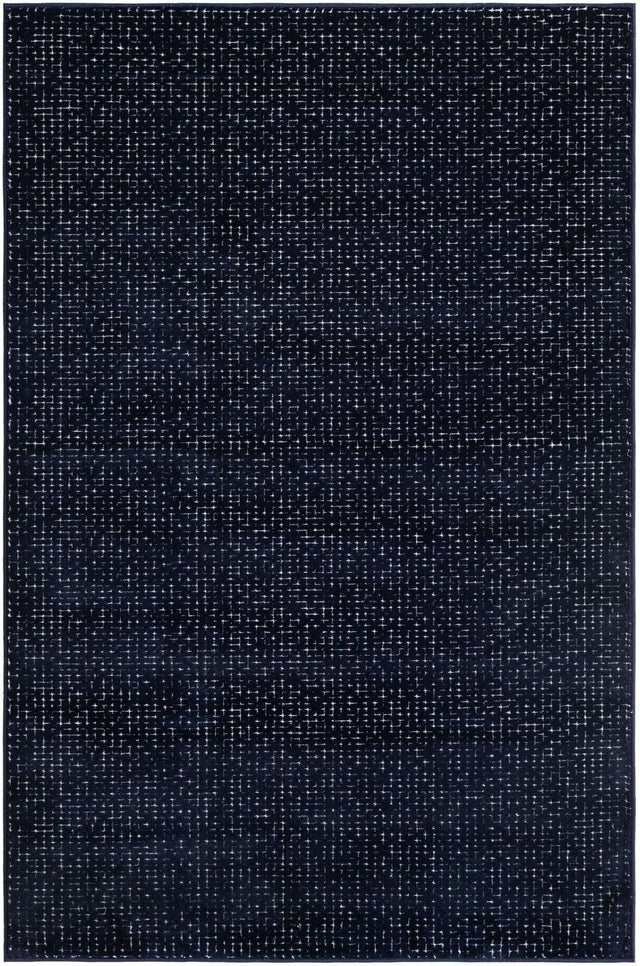 Midnight Blue 4' 1 x 6' 1 Aakaar Rectangle Area Rug 85% Polypropylene & 15% Chenille Living Room Bedroom Carpet for Sale at Rug Engine