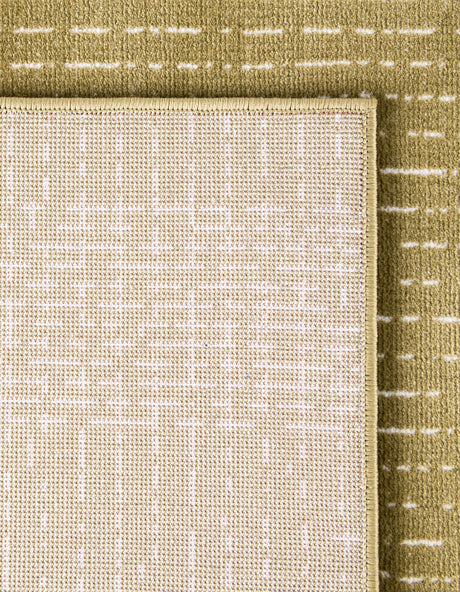 Olive Green 4' 1 x 6' 1 Aakaar Rectangle Area Rug 85% Polypropylene & 15% Chenille Living Room Bedroom Carpet for Sale at Rug Engine