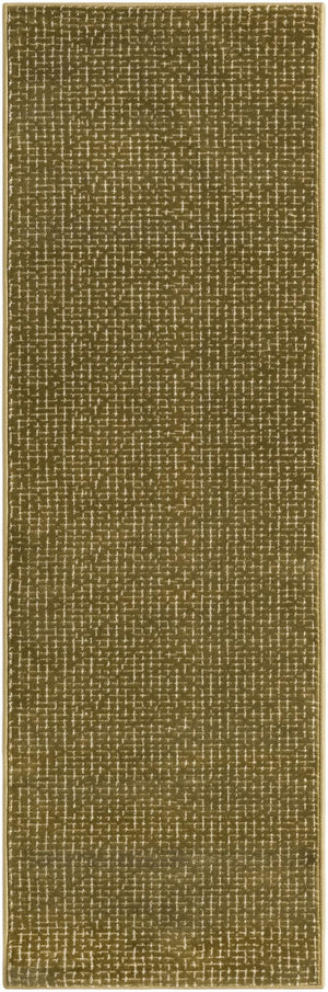 Olive Green 2' x 6' 1 Aakaar Runner Area Rug 85% Polypropylene & 15% Chenille Living Room Bedroom Carpet for Sale at Rug Engine