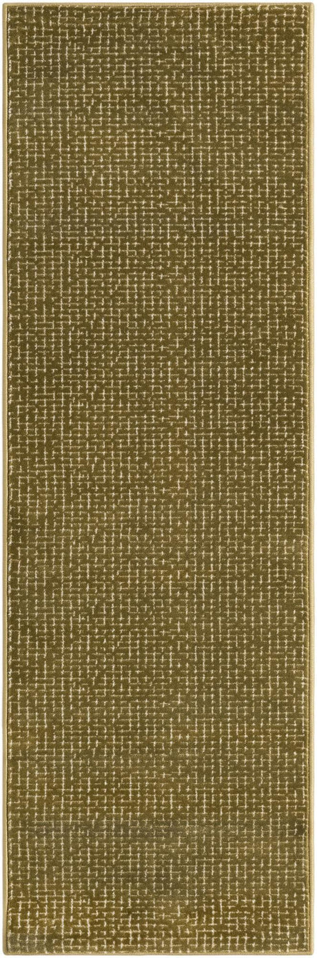 Olive Green 2' x 6' 1 Aakaar Runner Area Rug 85% Polypropylene & 15% Chenille Living Room Bedroom Carpet for Sale at Rug Engine