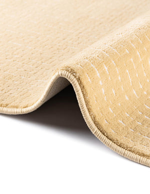 Beige and Cream 2' x 6' 1 Aakaar Runner Area Rug 85% Polypropylene & 15% Chenille Living Room Bedroom Carpet for Sale at Rug Engine