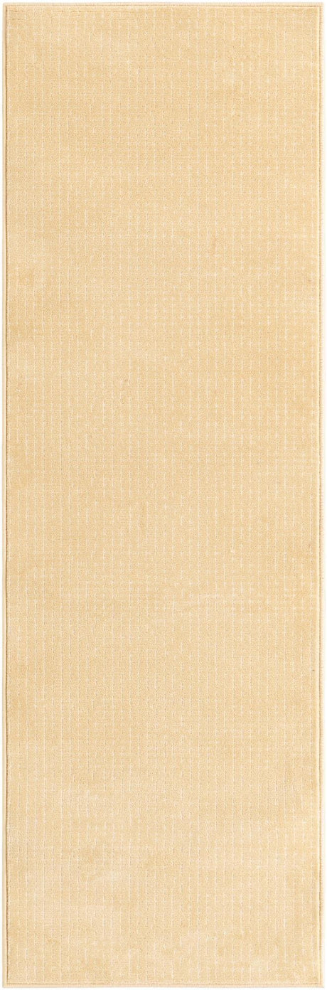 Beige and Cream 2' x 6' 1 Aakaar Runner Area Rug 85% Polypropylene & 15% Chenille Living Room Bedroom Carpet for Sale at Rug Engine