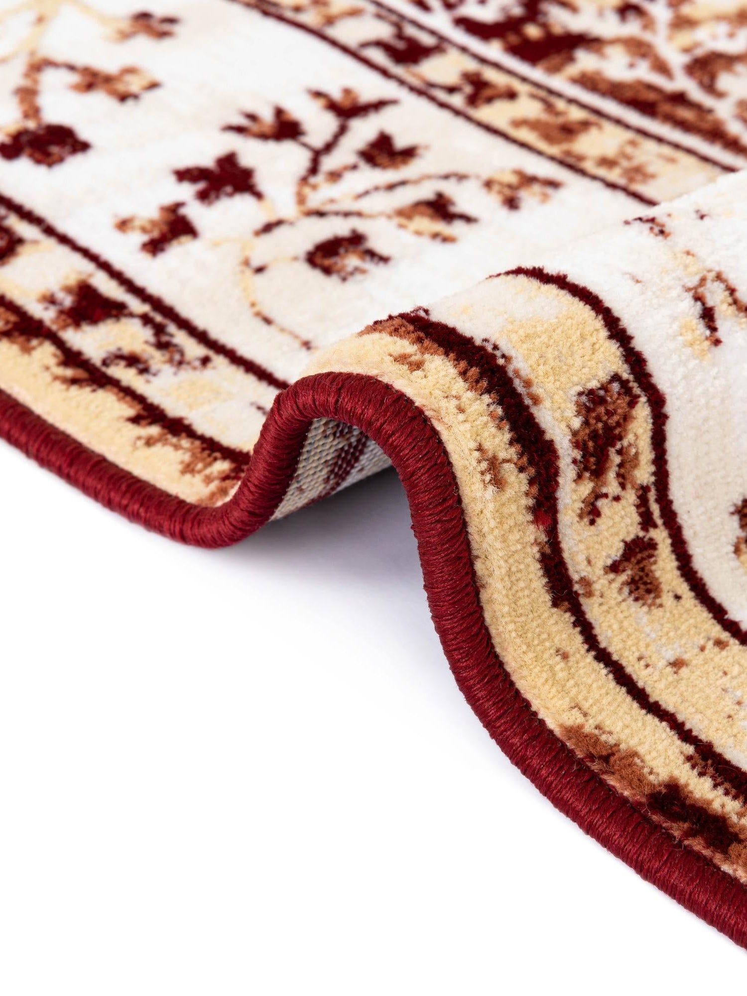 Burgundy Red 5' 3 x 8' Narenj Rectangle Area Rug 85% Polypropylene & 15% Polyester Traditional Classic Carpet for Living, Dining, Bedrooms, Office for Sale at Rug Engine