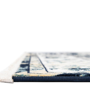 Blue and Ivory 7' 10 x 10' Narenj Rectangle Area Rug 85% Polypropylene & 15% Polyester Traditional Classic Carpet for Living, Dining, Bedrooms, Office for Sale at Rug Engine