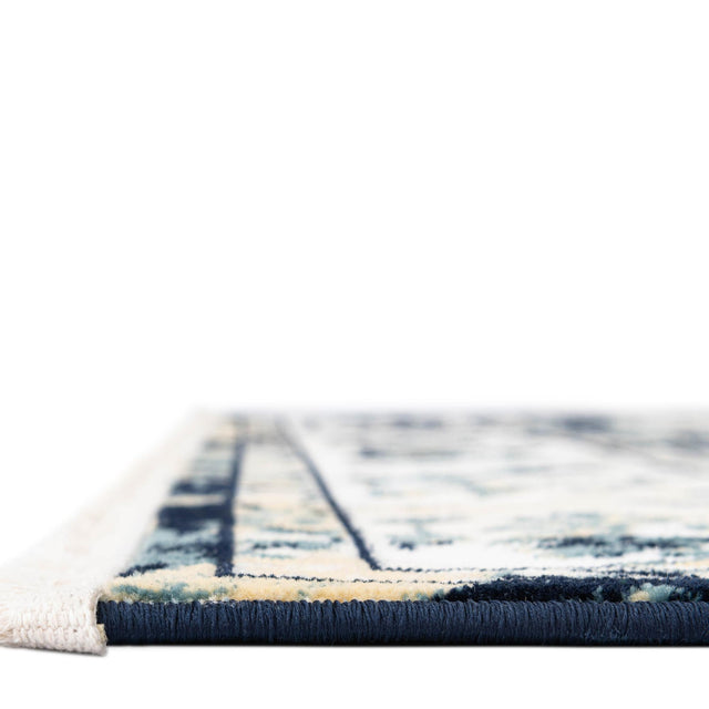 Blue and Ivory 4' 1 x 6' 1 Narenj Rectangle Area Rug 85% Polypropylene & 15% Polyester Traditional Classic Carpet for Living, Dining, Bedrooms, Office for Sale at Rug Engine