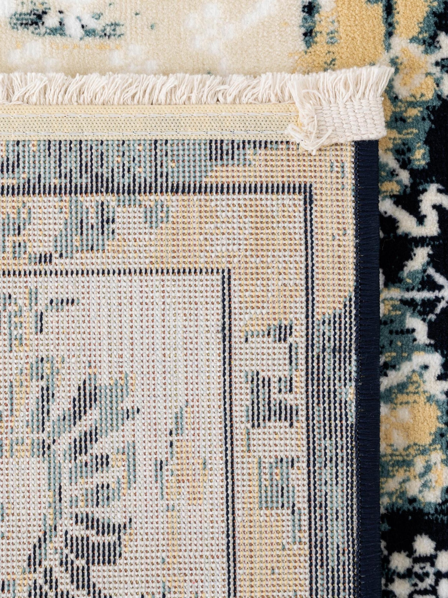 Blue and Ivory 4' 1 x 6' 1 Narenj Rectangle Area Rug 85% Polypropylene & 15% Polyester Traditional Classic Carpet for Living, Dining, Bedrooms, Office for Sale at Rug Engine