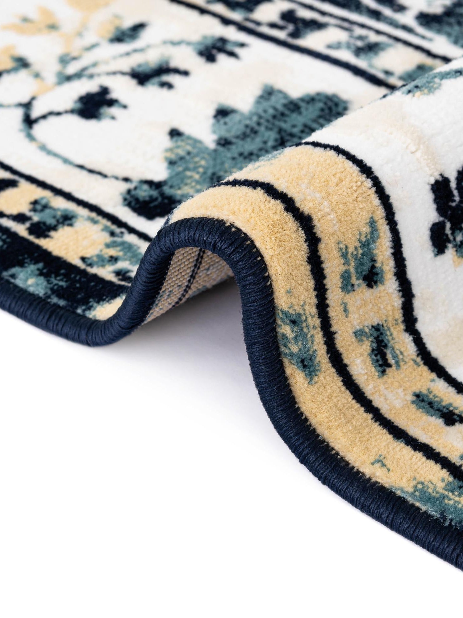 Blue and Ivory 5' 3 x 8' Narenj Rectangle Area Rug 85% Polypropylene & 15% Polyester Traditional Classic Carpet for Living, Dining, Bedrooms, Office for Sale at Rug Engine