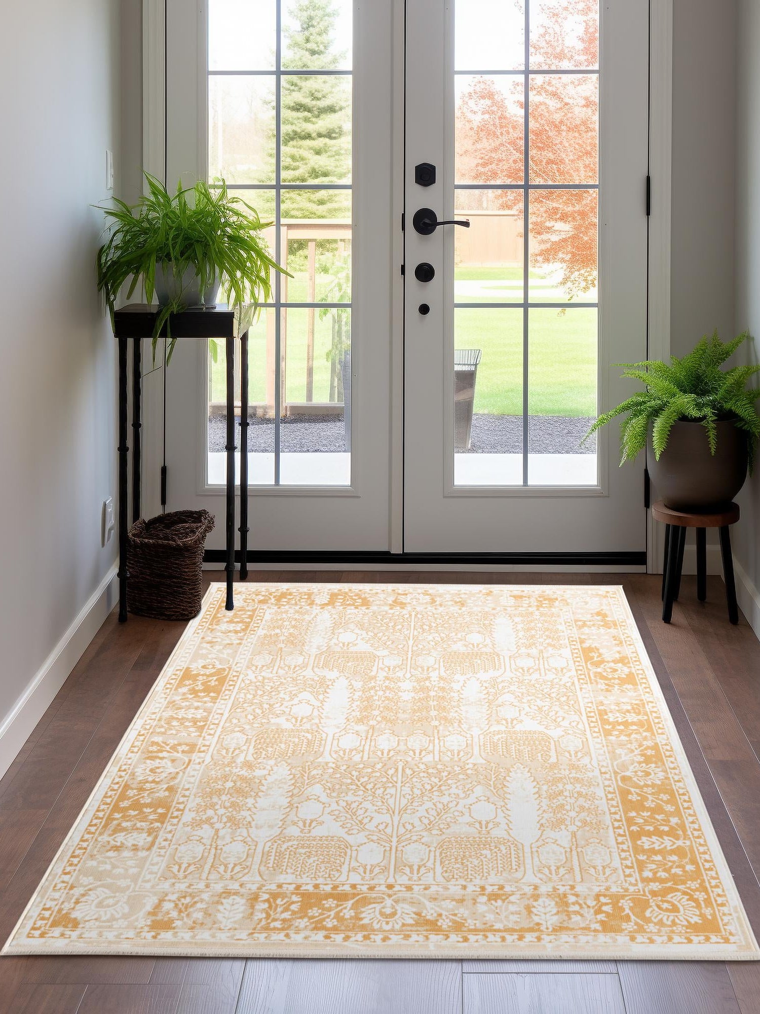 Ivory 4' 1 x 6' 1 Narenj Rectangle Area Rug 85% Polypropylene & 15% Polyester Traditional Classic Carpet for Living, Dining, Bedrooms, Office for Sale at Rug Engine