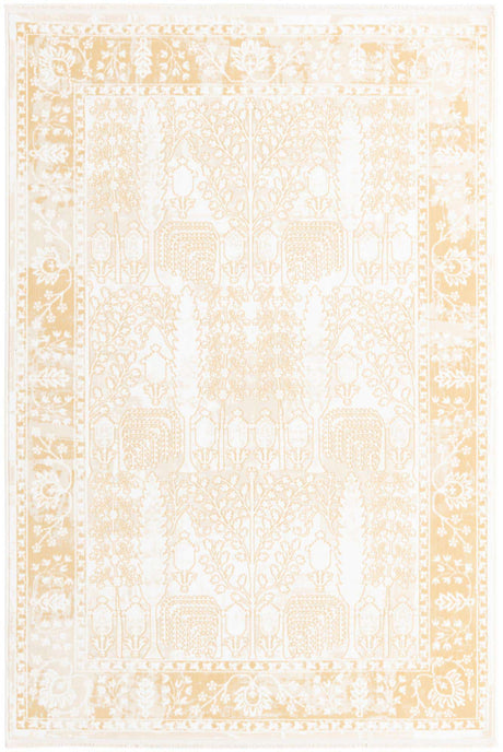 Ivory 5' 3 x 8' Narenj Rectangle Area Rug 85% Polypropylene & 15% Polyester Traditional Classic Carpet for Living, Dining, Bedrooms, Office for Sale at Rug Engine
