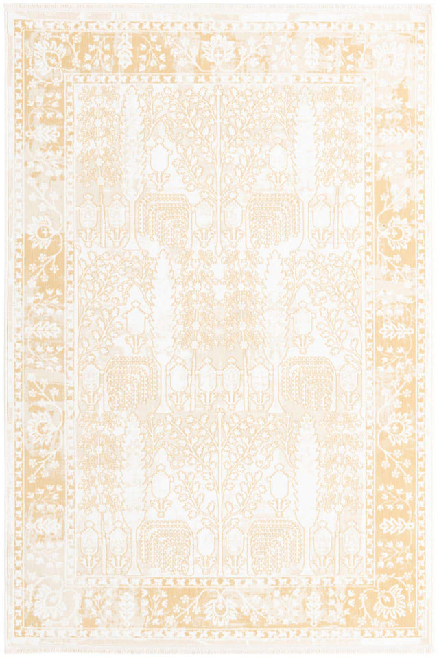 Ivory 5' 3 x 8' Narenj Rectangle Area Rug 85% Polypropylene & 15% Polyester Traditional Classic Carpet for Living, Dining, Bedrooms, Office for Sale at Rug Engine