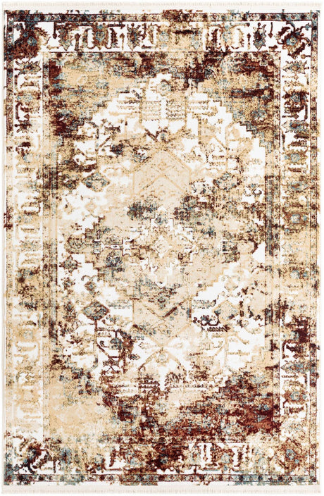 Multicolor 4' 1 x 6' 1 Narenj Rectangle Area Rug 85% Polypropylene & 15% Polyester Traditional Classic Carpet for Living, Dining, Bedrooms, Office for Sale at Rug Engine