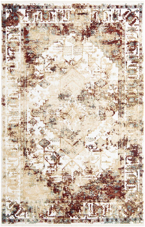 Multicolor 5' 3 x 8' Narenj Rectangle Area Rug 85% Polypropylene & 15% Polyester Traditional Classic Carpet for Living, Dining, Bedrooms, Office for Sale at Rug Engine