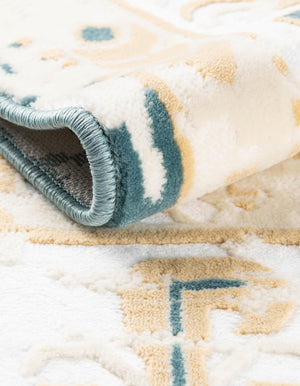 Blue and Ivory 7' 10 x 10' Narenj Rectangle Area Rug 85% Polypropylene & 15% Polyester Traditional Classic Carpet for Living, Dining, Bedrooms, Office for Sale at Rug Engine