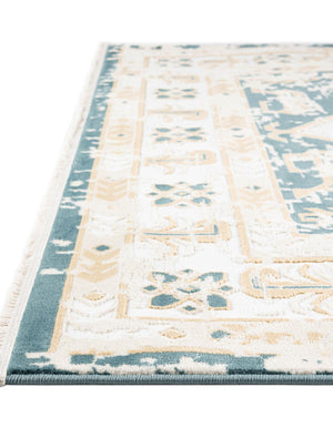 Blue and Ivory 2' x 6' 1 Narenj Runner Area Rug 85% Polypropylene & 15% Polyester Traditional Classic Carpet for Living, Dining, Bedrooms, Office for Sale at Rug Engine