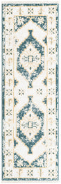 Blue and Ivory 2' x 6' 1 Narenj Runner Area Rug 85% Polypropylene & 15% Polyester Traditional Classic Carpet for Living, Dining, Bedrooms, Office for Sale at Rug Engine