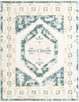 Blue and Ivory 7' 10 x 10' Narenj Rectangle Area Rug 85% Polypropylene & 15% Polyester Traditional Classic Carpet for Living, Dining, Bedrooms, Office for Sale at Rug Engine