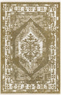 Olive Green 4' 1 x 6' 1 Narenj Rectangle Area Rug 85% Polypropylene & 15% Polyester Traditional Classic Carpet for Living, Dining, Bedrooms, Office for Sale at Rug Engine