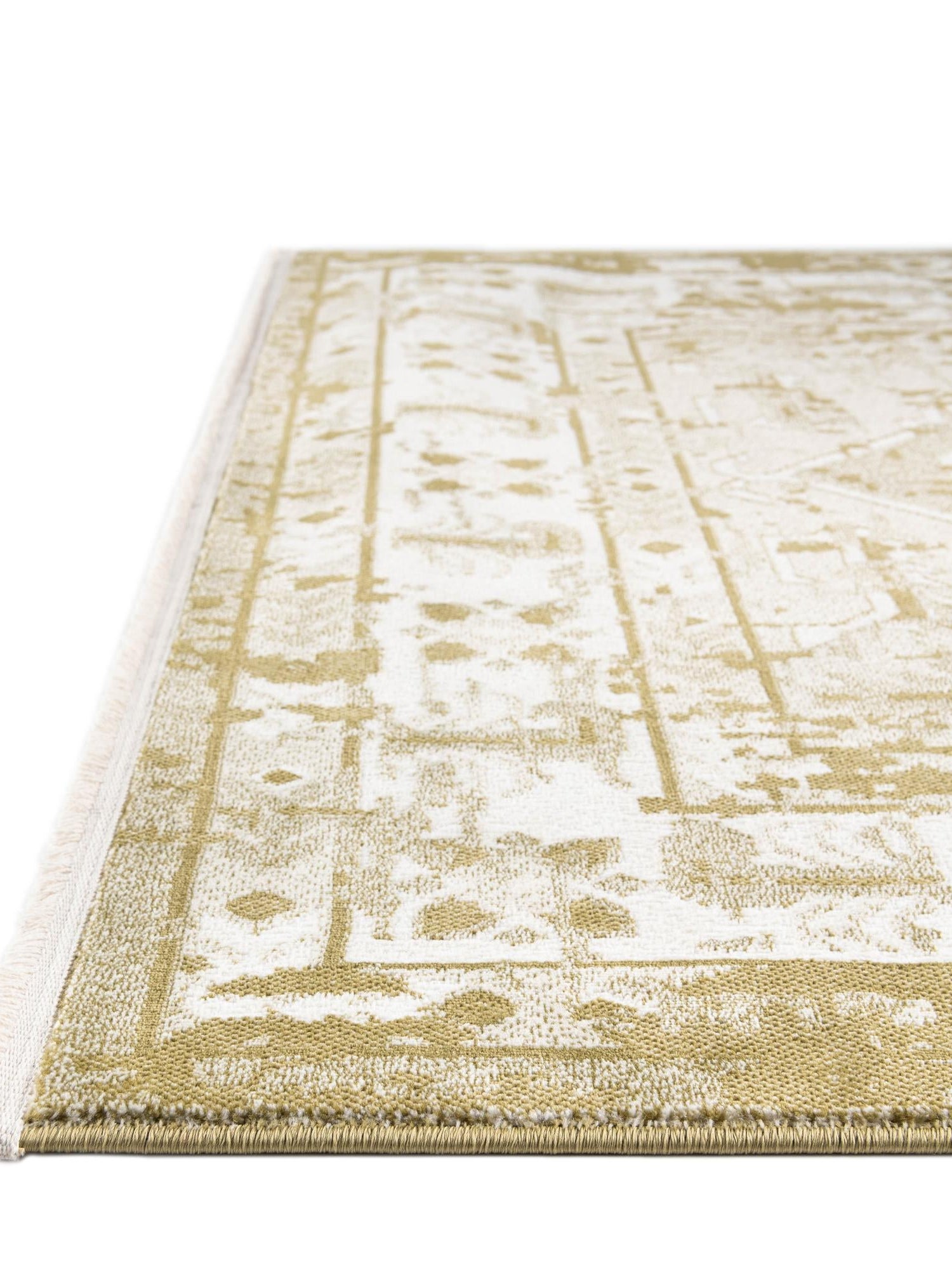 Olive Green 5' 3 x 8' Narenj Rectangle Area Rug 85% Polypropylene & 15% Polyester Traditional Classic Carpet for Living, Dining, Bedrooms, Office for Sale at Rug Engine