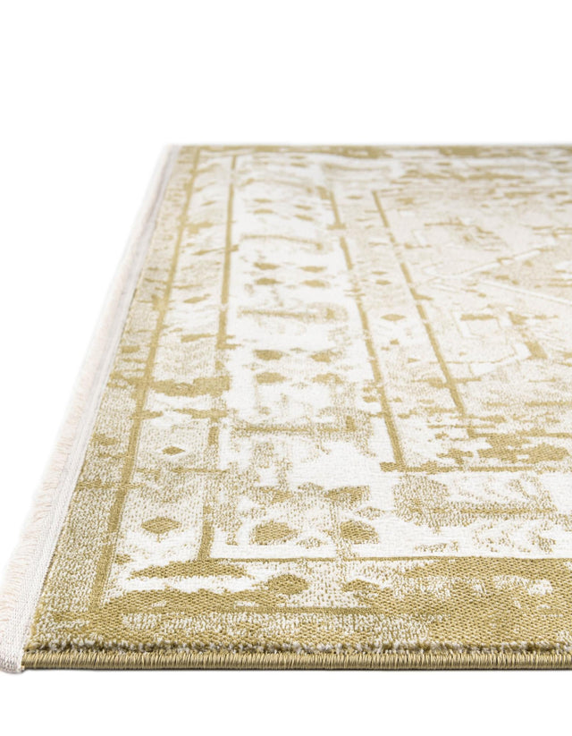 Olive Green 4' 1 x 6' 1 Narenj Rectangle Area Rug 85% Polypropylene & 15% Polyester Traditional Classic Carpet for Living, Dining, Bedrooms, Office for Sale at Rug Engine