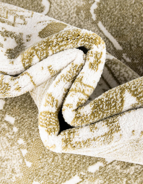 Olive Green 5' 3 x 8' Narenj Rectangle Area Rug 85% Polypropylene & 15% Polyester Traditional Classic Carpet for Living, Dining, Bedrooms, Office for Sale at Rug Engine