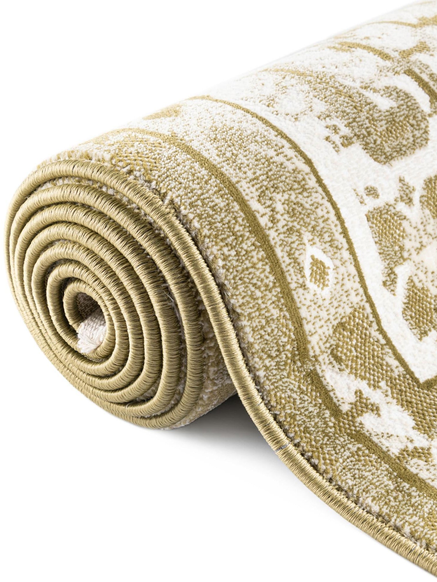 Olive Green 5' 3 x 8' Narenj Rectangle Area Rug 85% Polypropylene & 15% Polyester Traditional Classic Carpet for Living, Dining, Bedrooms, Office for Sale at Rug Engine