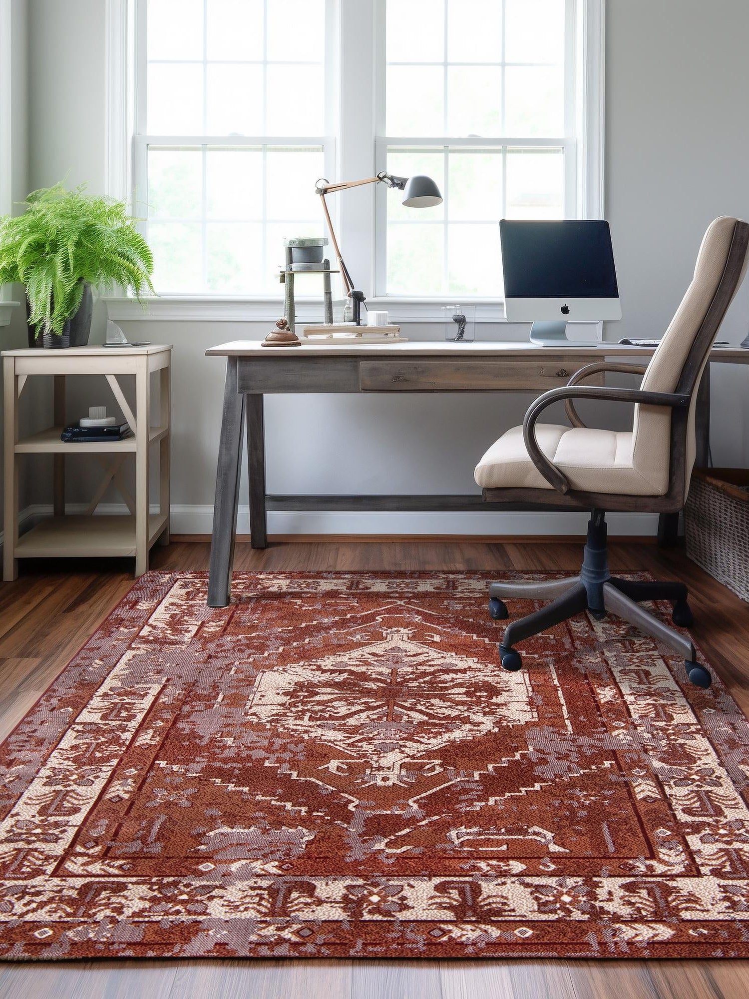 Burgundy Red 5' 3 x 8' Narenj Rectangle Area Rug 85% Polypropylene & 15% Polyester Traditional Classic Carpet for Living, Dining, Bedrooms, Office for Sale at Rug Engine
